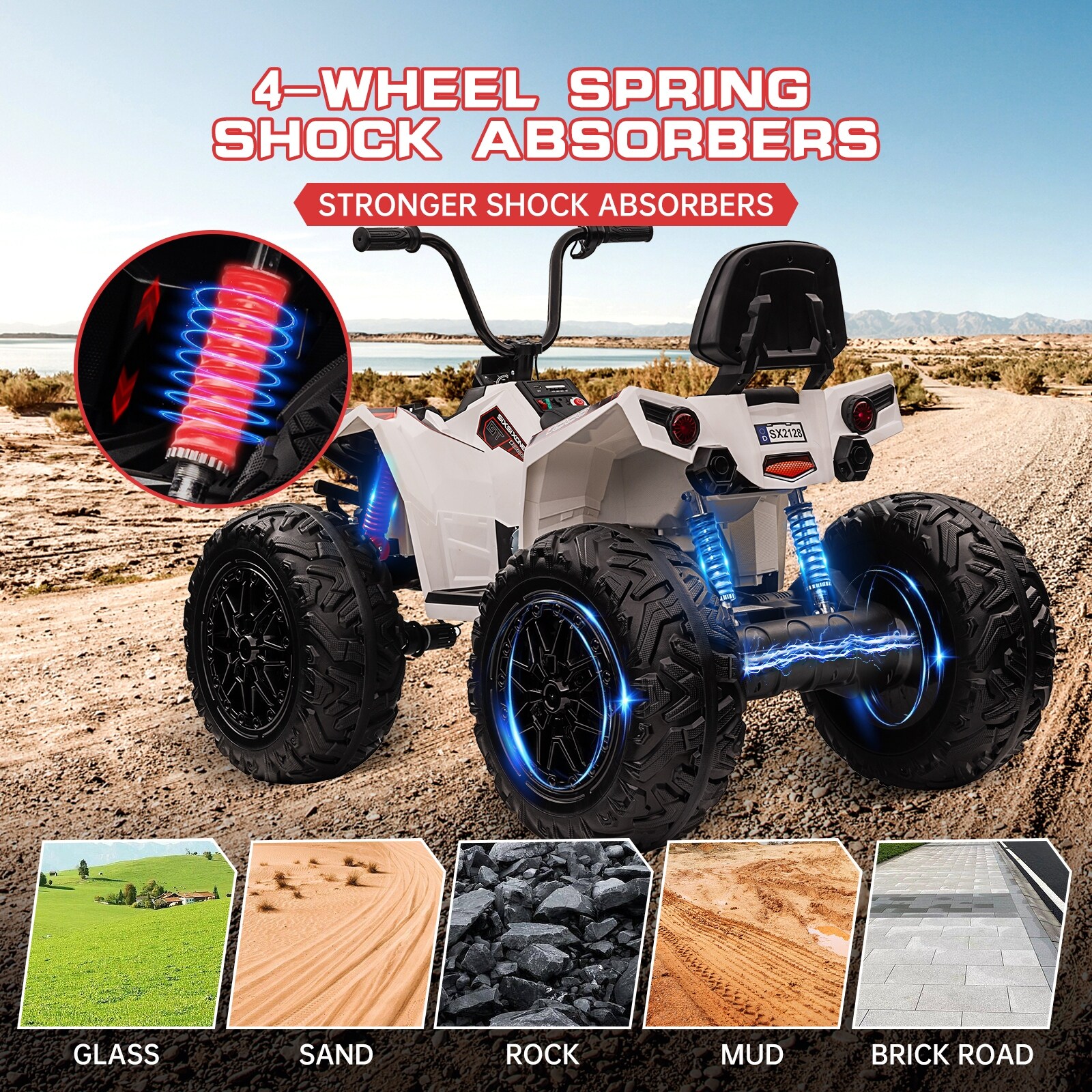 Kids ATV 24V Ride on Car 4WD Quad Electric Vehicle On Sale Bed