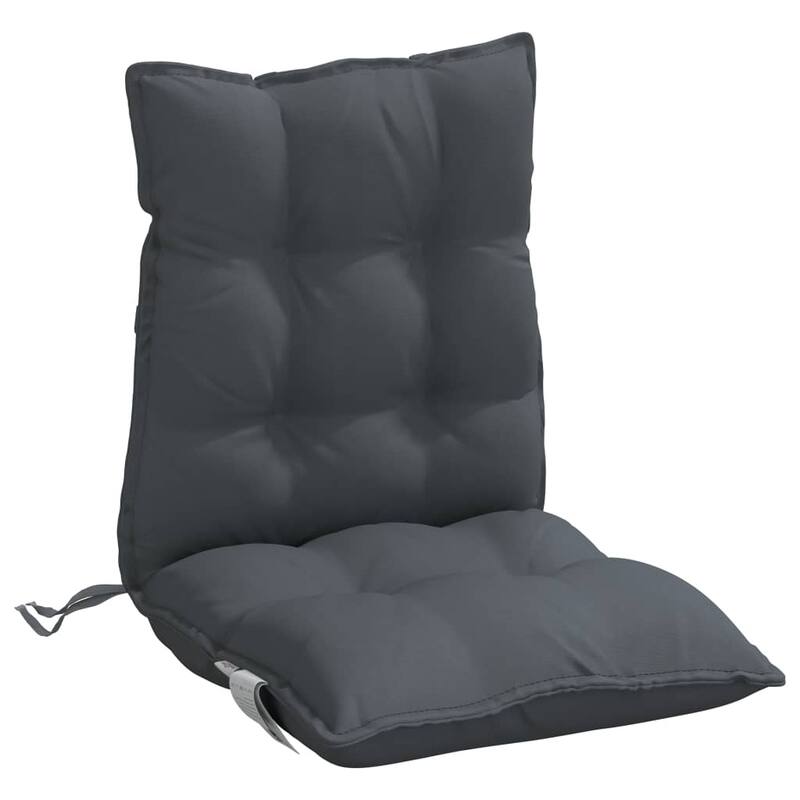 vidaXL Lowback Chair Cushion Set of 4 Anthracite - 19.7 x 39.4 x 2.8 in.