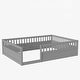 preview thumbnail 14 of 23, Solid Full Wooden Floor Bed Frame with Safety Fence for Kids, Low to Ground Design for Bedroom and Playroom Use, Natural