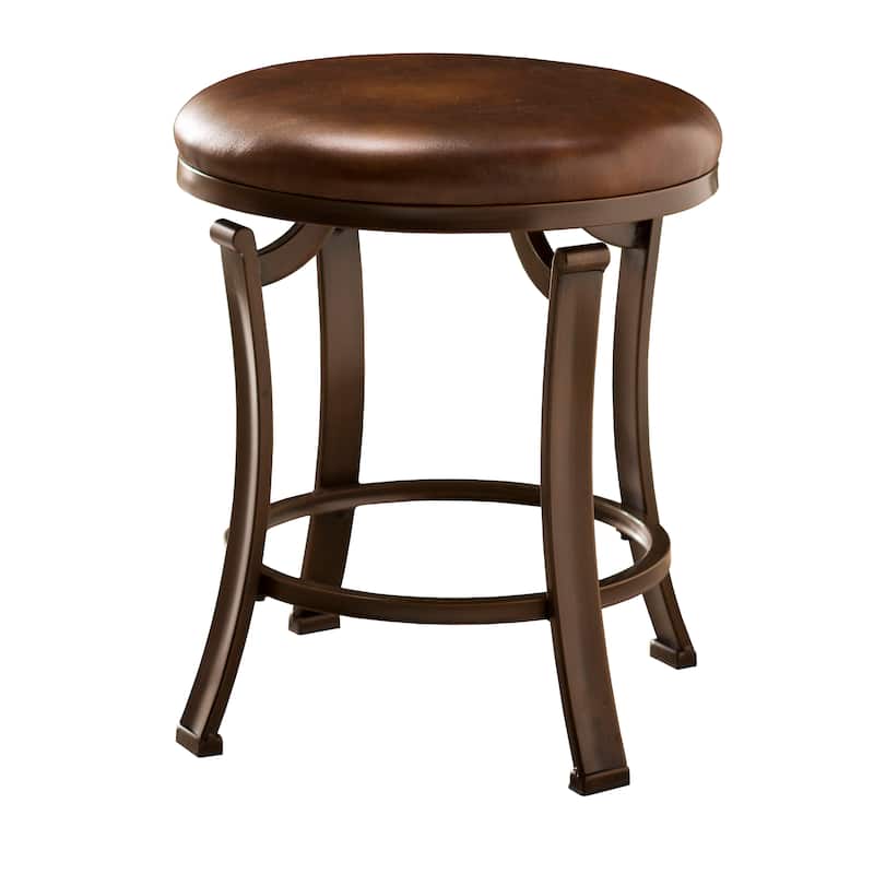 Hillsdale Hastings Backless Metal Vanity Stool, Antique Bronze - Antique Bronze - 16" x 16" x 18"