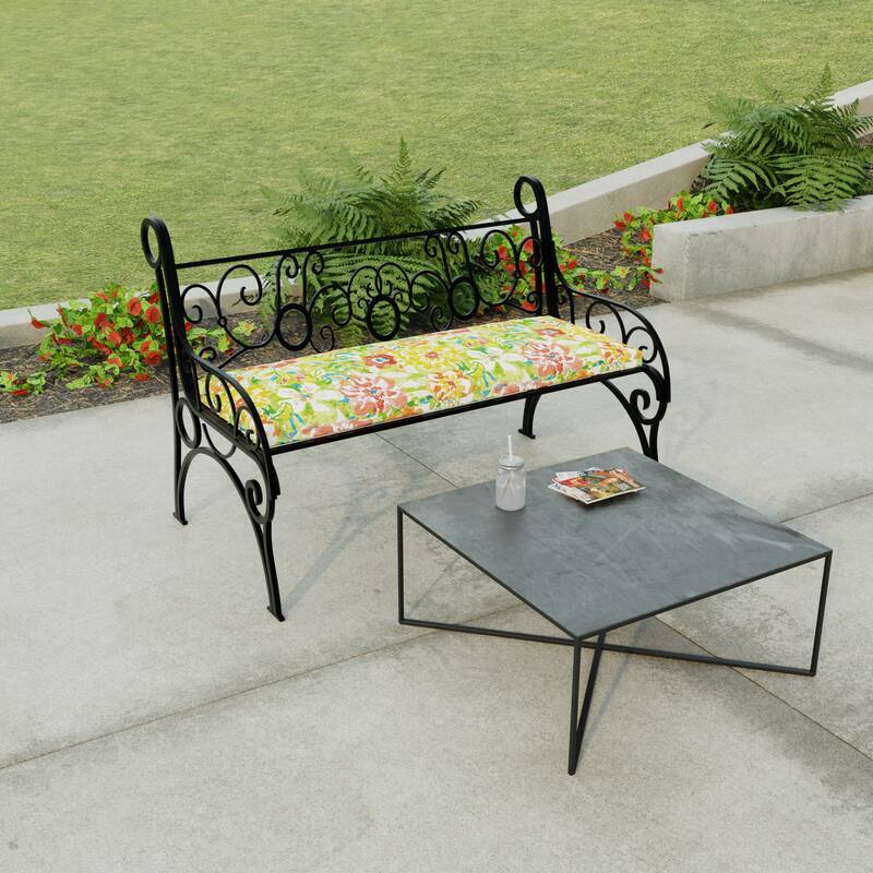 48" x 18" Outdoor Bench Cushion with Ties - 18'' L x 48'' W x 3.5'' H - Sun River Garden
