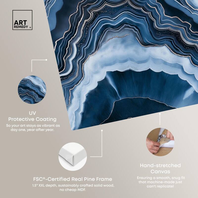 Azure Abyss Layers Canvas by Art Remedy, Gallery Wrapped