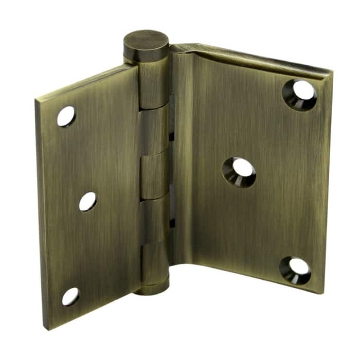 Deltana 3" x 3.5" Solid Brass Square Corner Plain Bearing Half-Mortise