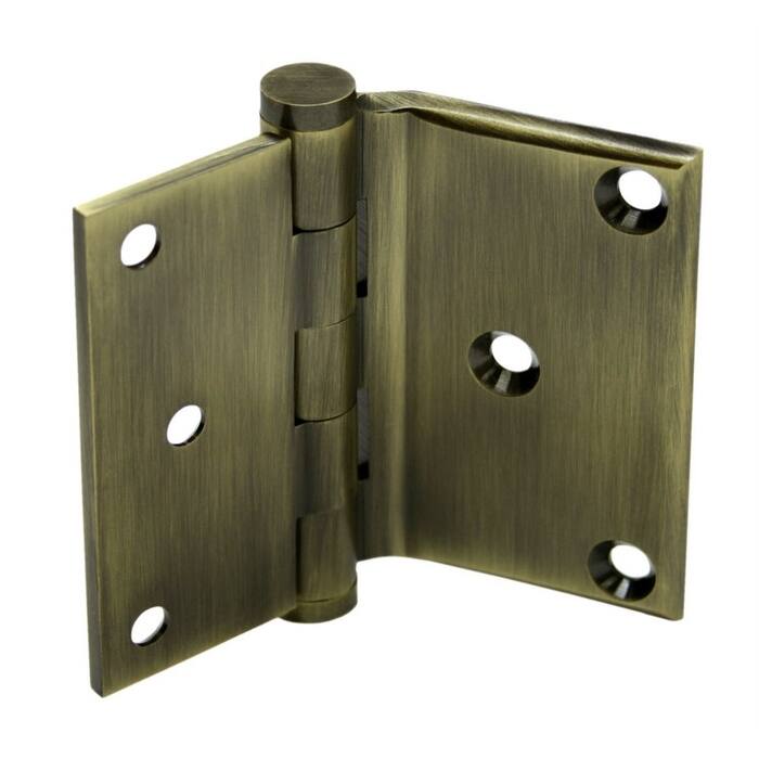 Deltana 3" x 3.5" Solid Brass Square Corner Plain Bearing Half-Mortise