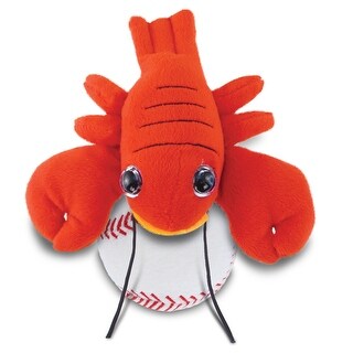 DolliBu Big-Eye Red Lobster Stuffed Animal with Baseball Plush - 6 inches