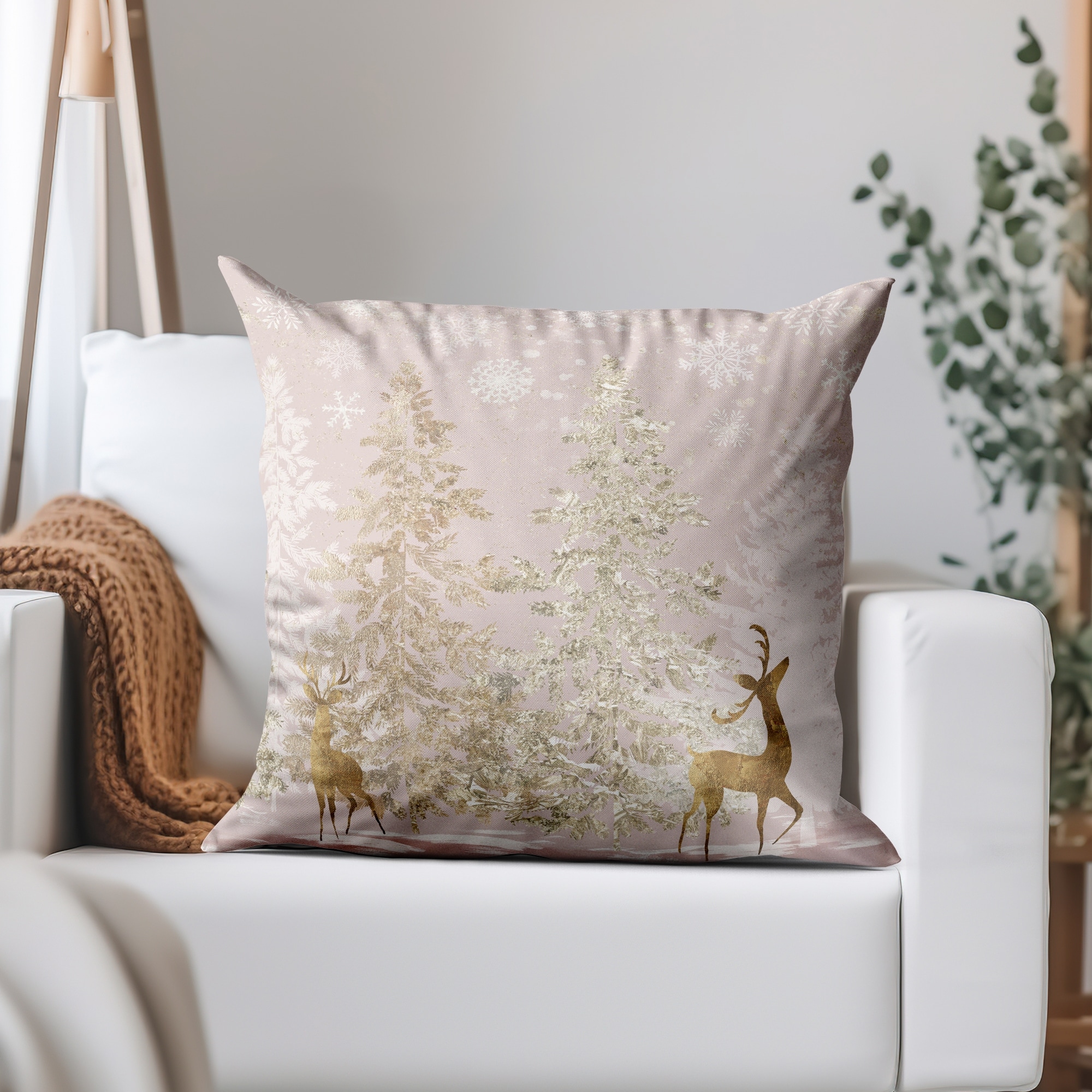 Rose gold christmas pillow online