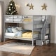 preview thumbnail 2 of 7, Modrem Full Over Full Bunk Bed With Storage and Guard Rail For Bedroom,Dorm,Adults,Kids