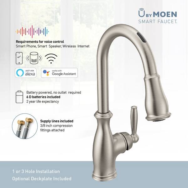 Shop Moen 7185ev U By Moen Brantford 1 5 Gpm Single Hole Pull Down Kitchen Overstock 31516732