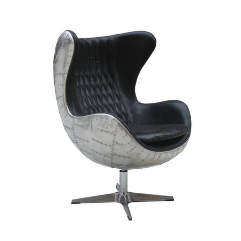 Spitfire Black and metal egg chair