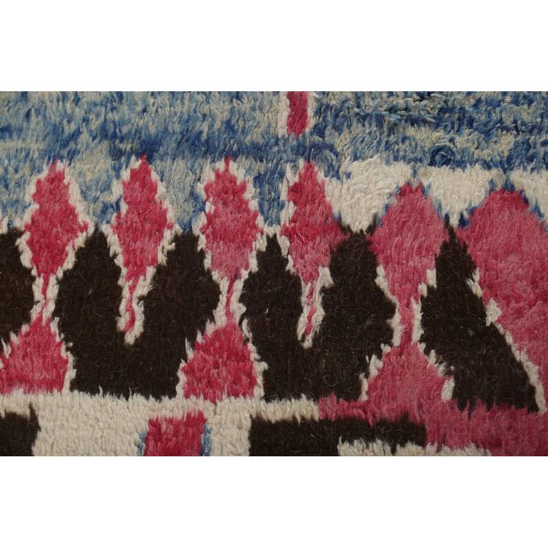 Tribal Geometric Oriental Moroccan Wool Area Rug Hand-knotted Carpet - 9'0" x 13'0"
