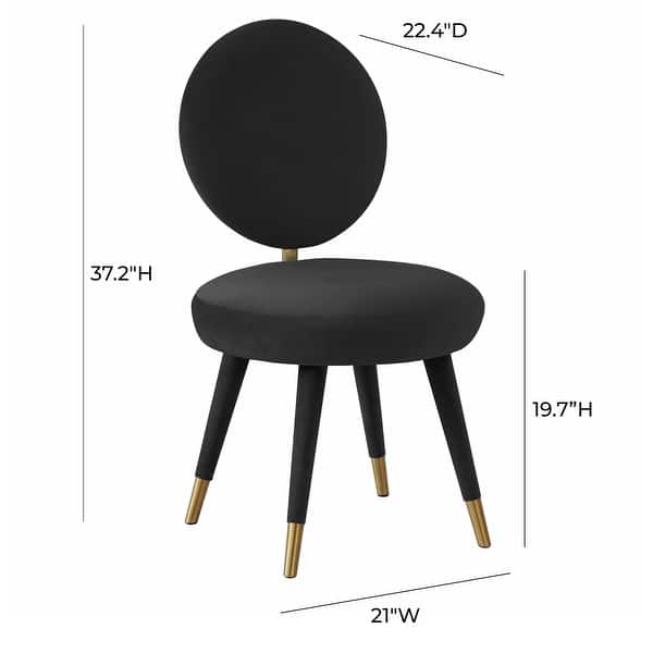 dimension image slide 0 of 4, Kylie Oval-back Armless Velvet Dining Chair