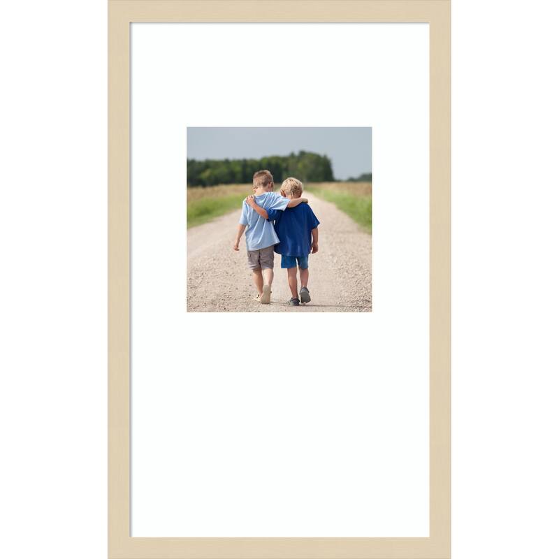 Svelte Clay Grey Framed Picture Frame, Photo Frame - 13x22 Matted White 8x8 - Svelte Natural