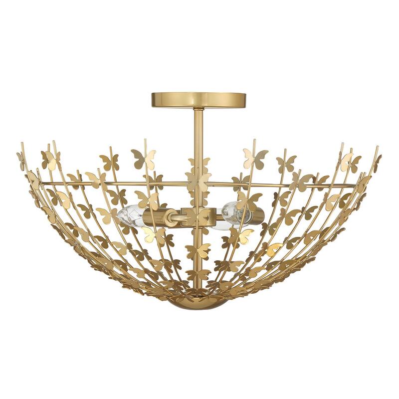 Birch 3-Light Ceiling Light - Burnished Brass