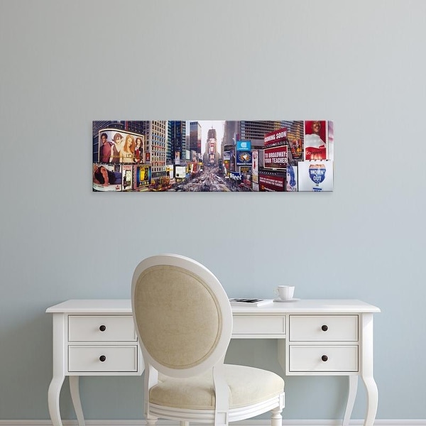 Easy Art Prints Panoramic Images's 'Dusk, Times Square, NYC, New York City, New York State, USA' Premium Canvas Art
