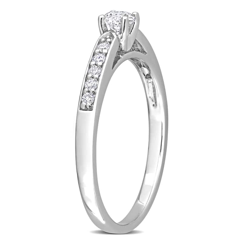 Miadora 1/3ct TDW Diamond Engagement Ring in Sterling Silver