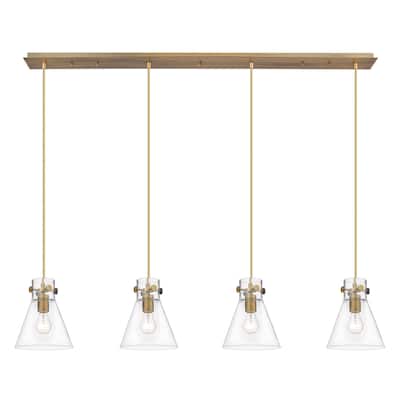 Innovations Lighting Newton Cone - 4 Light 8" Cord Hung Linear Pendant