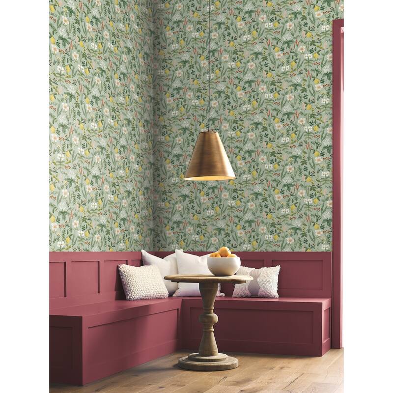 Rifle Paper Co. Herb Garden Sage Botanical Premium Peel + Stick Wallpaper