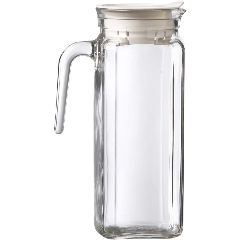 Sterilite 2 Quart 64oz Clear Plastic Flip Top Pour Pitcher with Lid 18 Pack