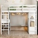 preview thumbnail 2 of 18, Full Size Loft Bed with Built-in Desk with Two Drawers,Shelves and Drawers,Multifunctional Loft Bed With Storage