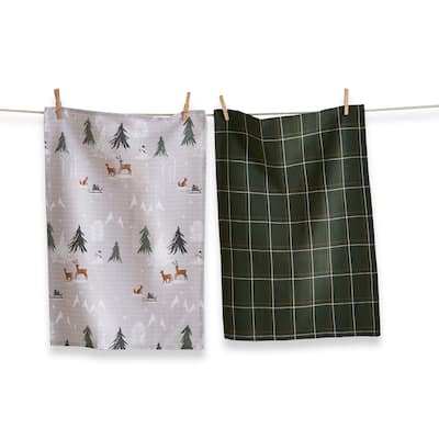 Fresh Balsam Dishtowel Set of 2 Multicolor Cotton Kitchen Towels 26x18 Everyday Use Machine Washable