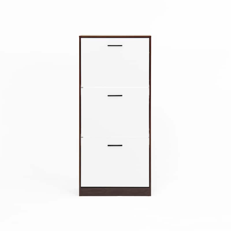 Freestanding Shoe Storage Cabinet with Panel Flip Drawers for Entryway