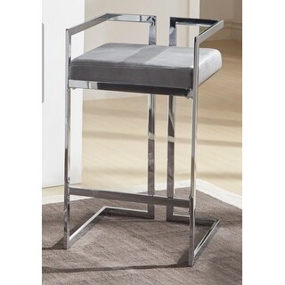 Silver Orchid Gordon Velvet Upholstered Chrome Finish Metal Barstools (Set of 2)