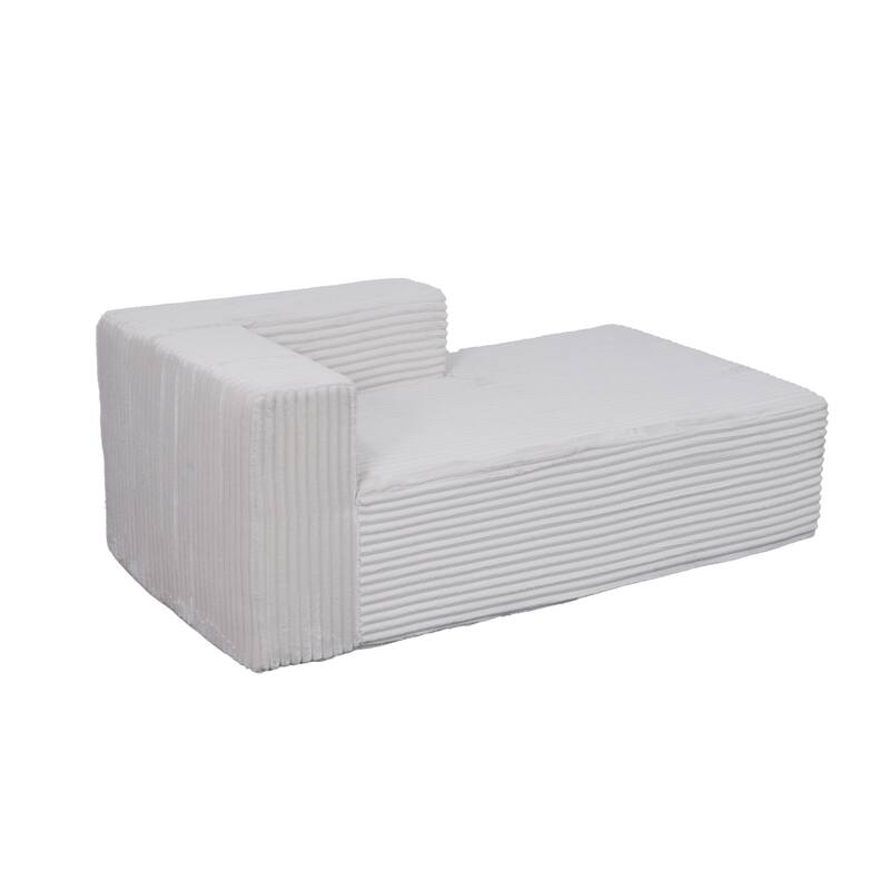 105.11" L-Shaped Chenille Sectional Sofa with All-Foam Structure, 6 Pillows and Space-Saving Design (Left Chaise)