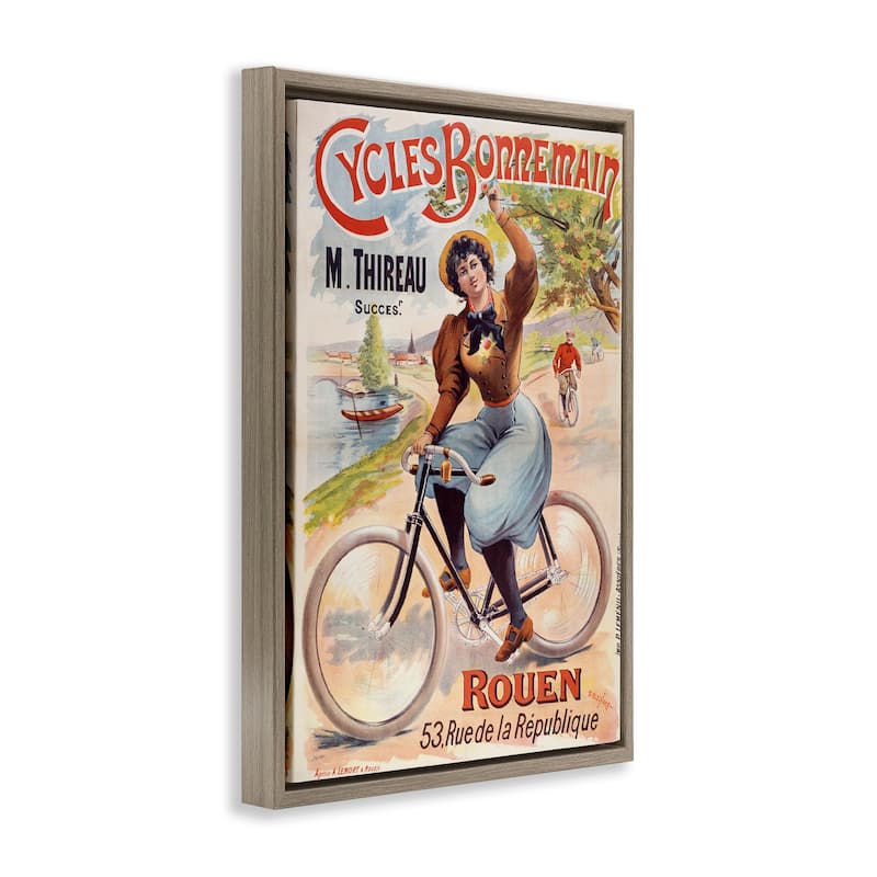 Stupell Vintage Cycles Bonnemain Framed Floater Canvas Wall Art Design By Marcus Jules