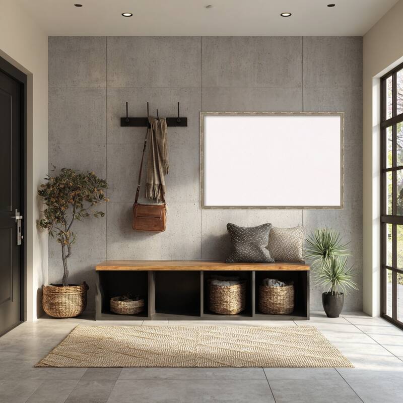 Mila Dark Silver Wood Framed Cork Board - Bulletin Board, Organization Board, Pin Board