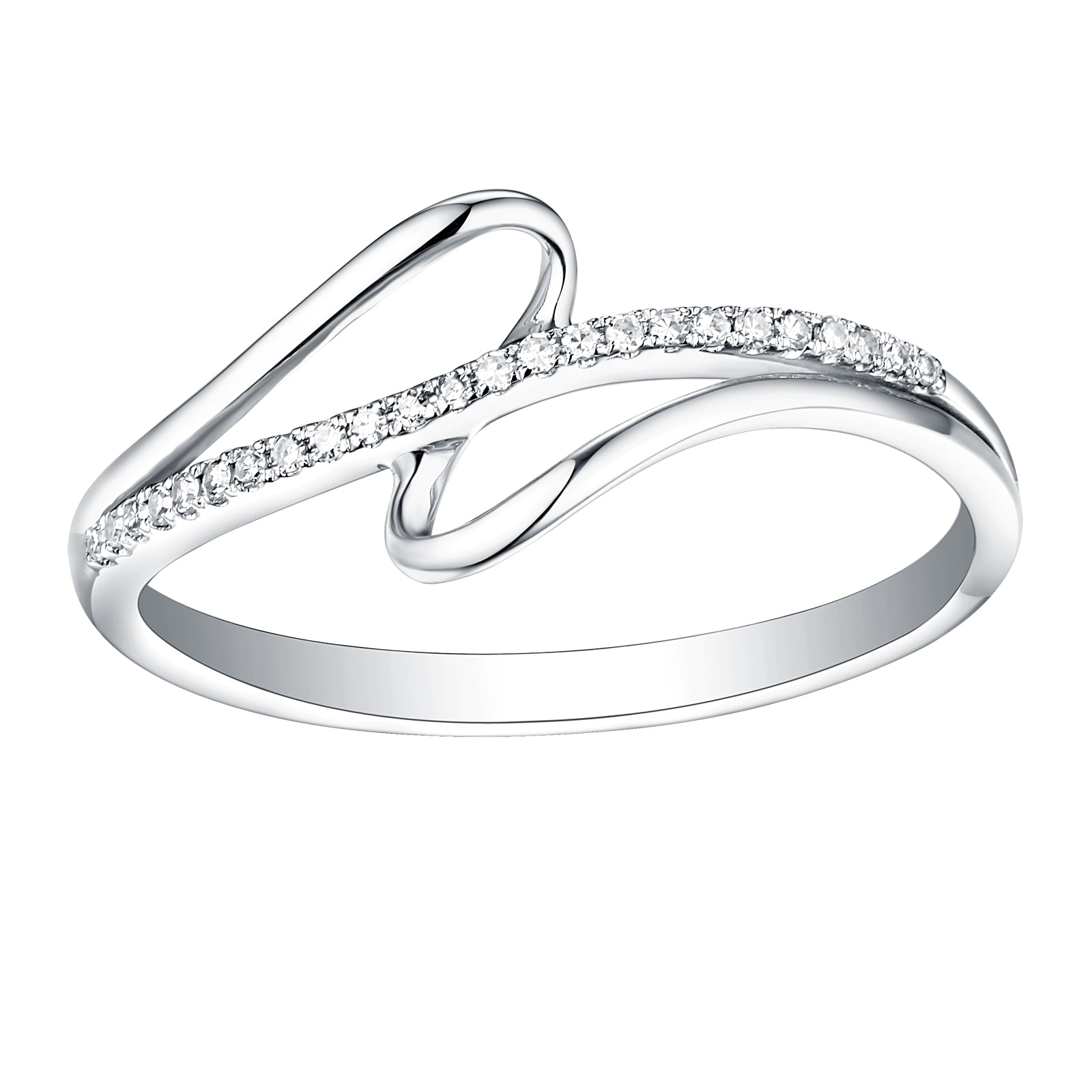 Prism Jewel 0.06CT G-H//I1 Natural Diamond Light WeightV Shape Ring