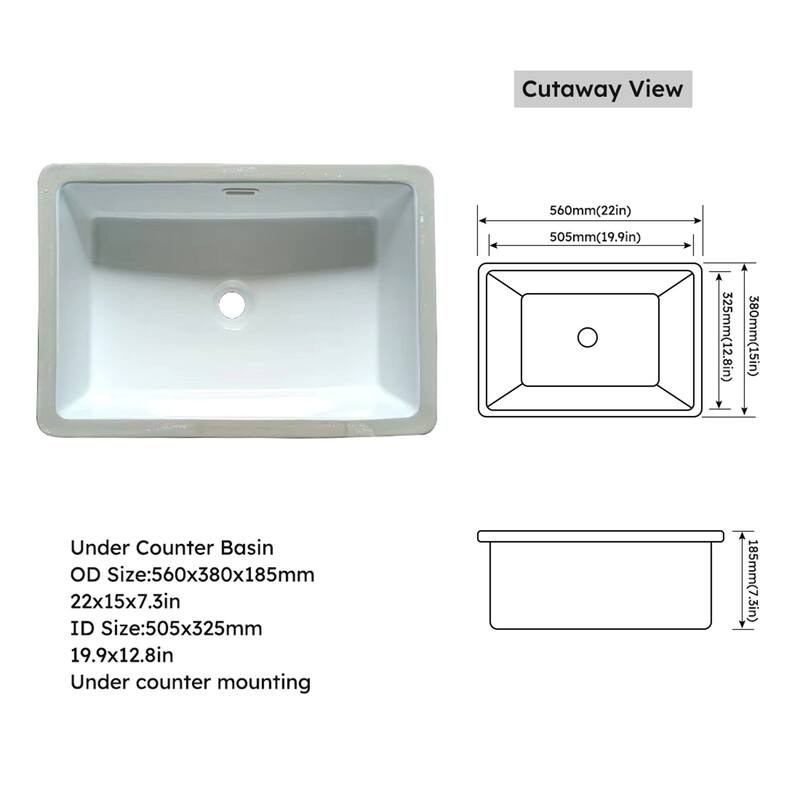 37" Bathroom Marble Undermount Vanity Top with 4" Height Backsplash