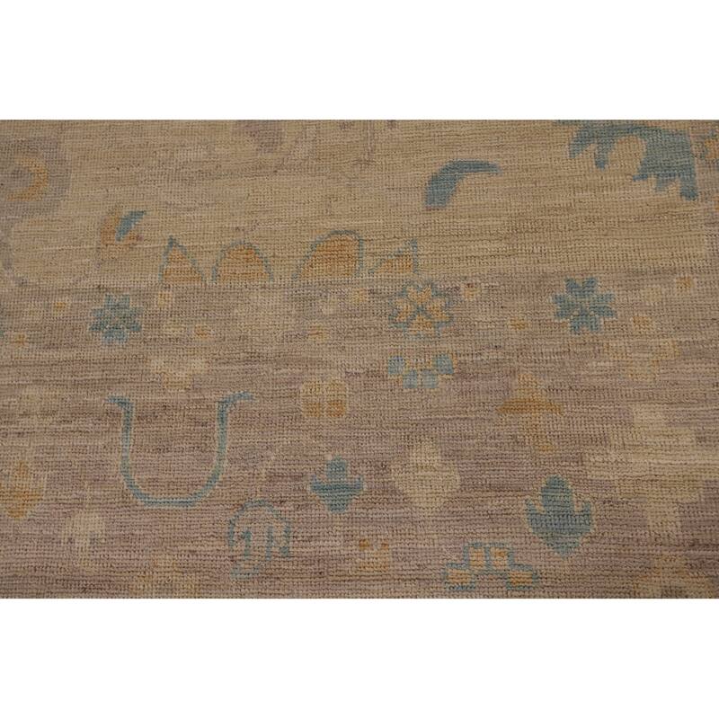 Oushak Turkish Area Rug Handmade Vegetable Dye Wool Carpet - 9'6" x 12'0"