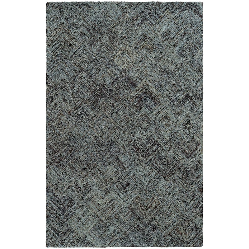 Style Haven Colorscape Handmade Loop Pile Faded Diamond Wool Rug
