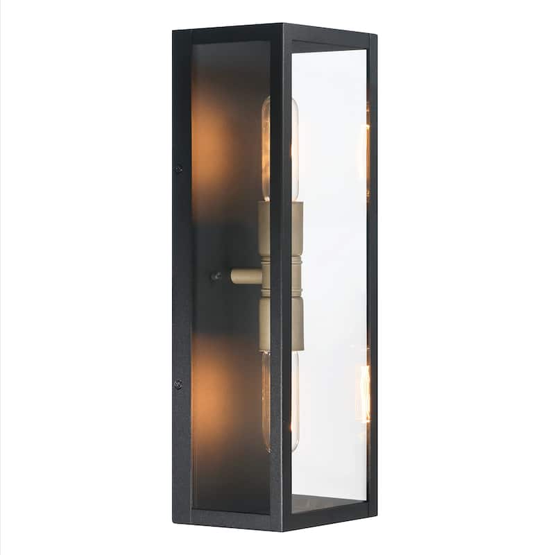 Lloyd Metal and Glass Wall Mounted Outdoor Light - 5.0"L x 6.0"W x 18.0"H