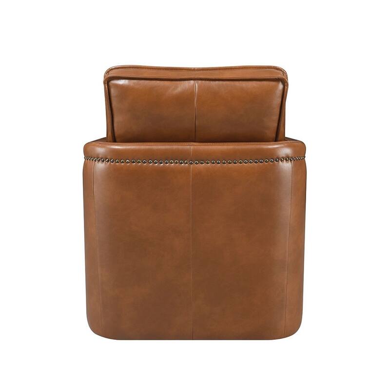 Faux Leather Accent Chair with Nailhead Trim