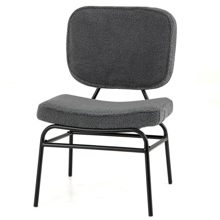 Sherpa Upholstered Accent Chair with Arched Backrest and Plush Cushion for Living Room Bedroom Reading Nook - 21.5" x 22" x 34"