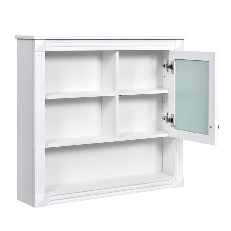 Roomfitters 32" Wall Cabinet with Mirror, Medicine Cabinet with 4 Shelves and Adjustable Storage, Over Toilet Organizer