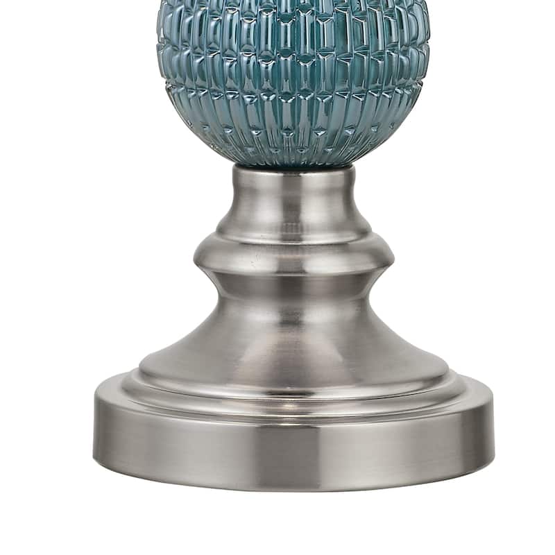 23" Light Blue Glass Table Lamp Set (Set of 2)