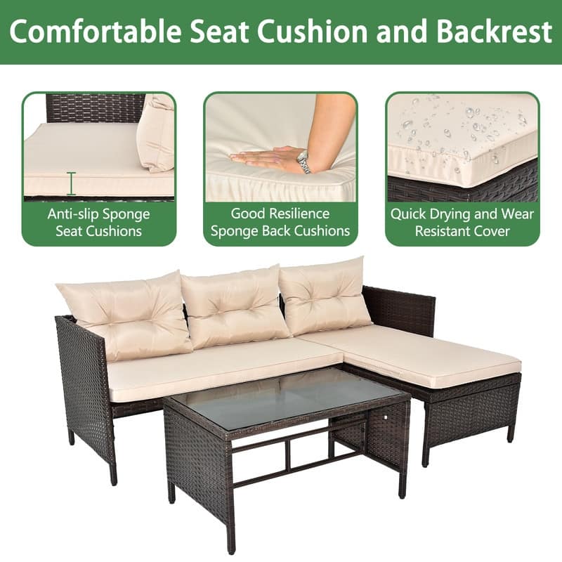 Outdoor PE Wicker Sectionl Lounge Sofa Set