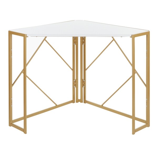 White and gold corner desk