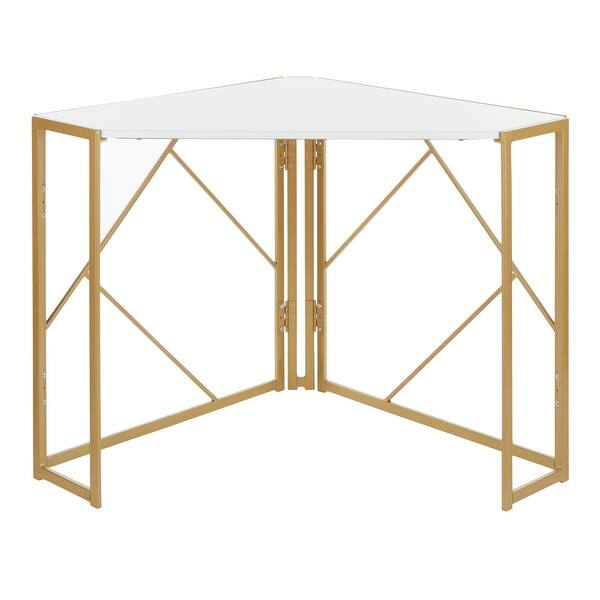 Silver Orchid Sala Corner Desk In Metal Wood On Sale Overstock 31701882 Silver Black