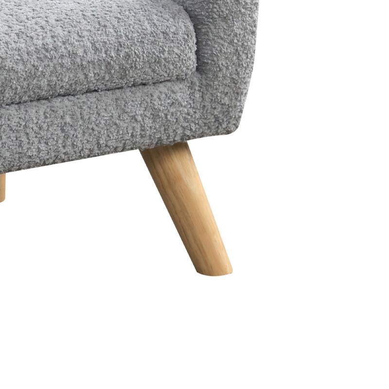 Aelia Kids Size Sofa Chair, Wood Legs, Gray Tufted Chenille 29 Inch