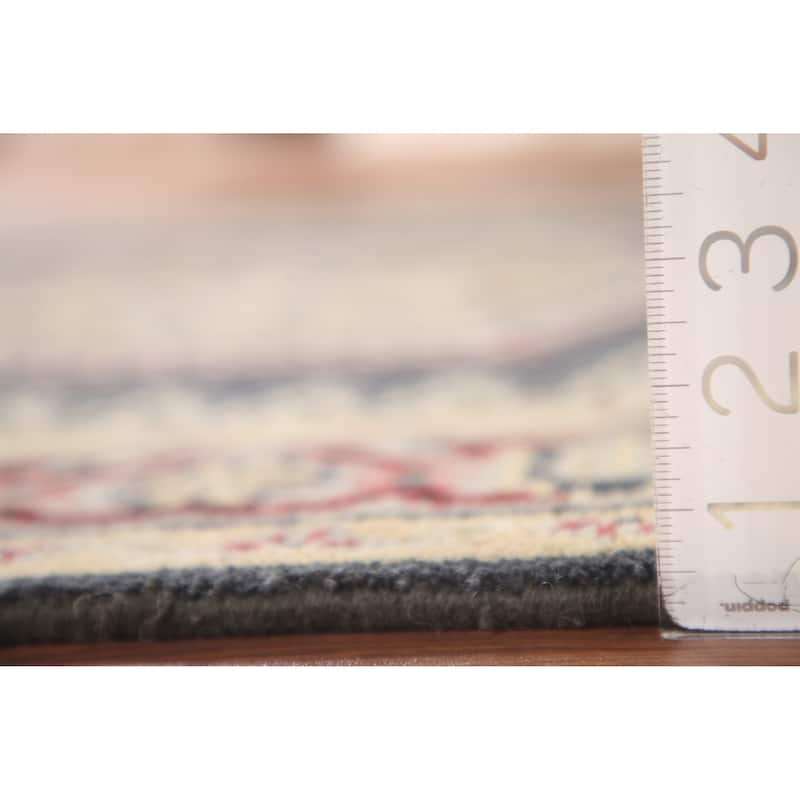 Geometric Heriz-Serapi Accent Rug Hand-Knotted Oriental Wool Carpet - 4'0"x 6'0"