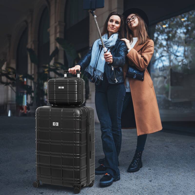Luggage Sets ABS+PC Hardshell 4pcs Luggage Hardside Lightweight Durable Suitcase sets Spinner Wheels (12/20/24/28)