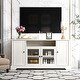 preview thumbnail 11 of 15, Merax TV Stand for TV up to 65in with 2 Tempered Glass Doors, Adjustable Shelves