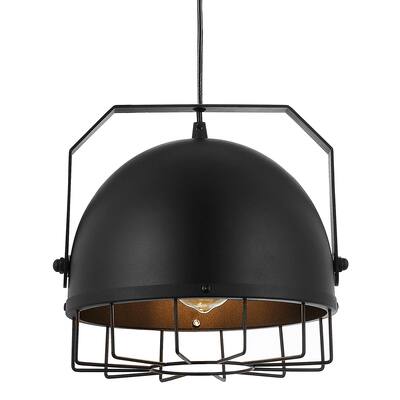 Modern Wire Cage Pendant Lamp Black Finish, Vintage Metal Ceiling Hanging Light Fixture - N/A
