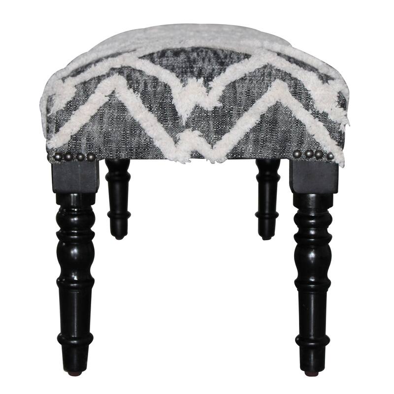 Sevita Tufted Geometric Diamond and Distressed Bench 16"W x 47"L x 18"H - 1'6" x 3'11" x 1'4"