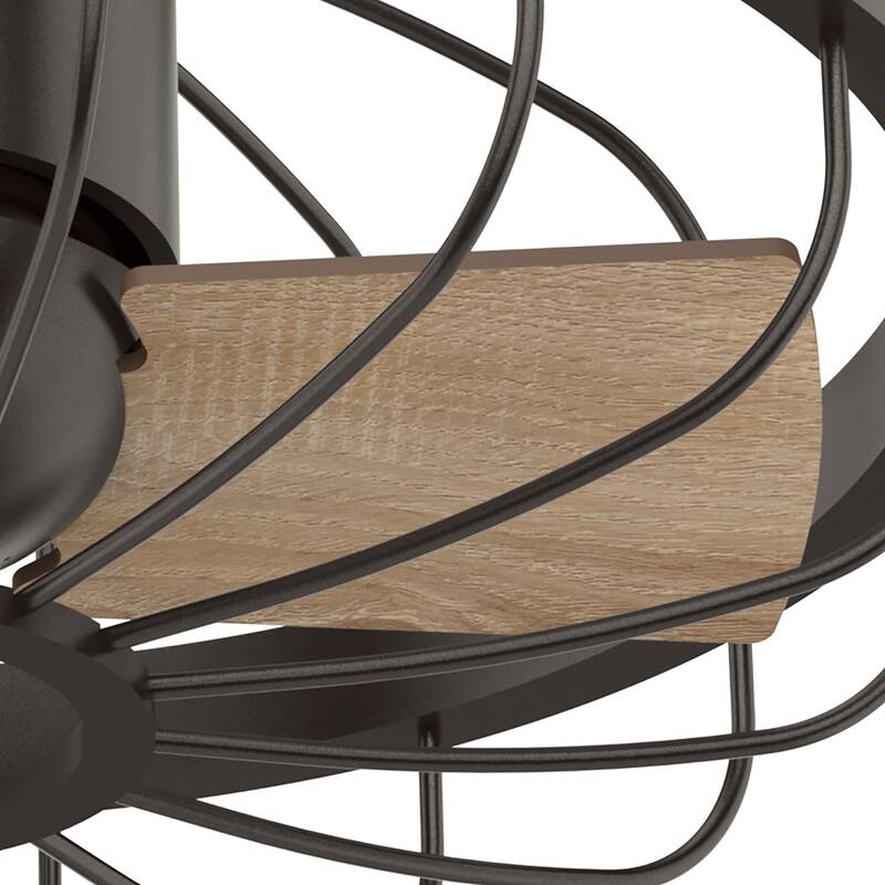 Hunter Roswell Ceiling Fan with Wall Control - Caged, 6-Speed - Farmhouse, Industrial, Transitional