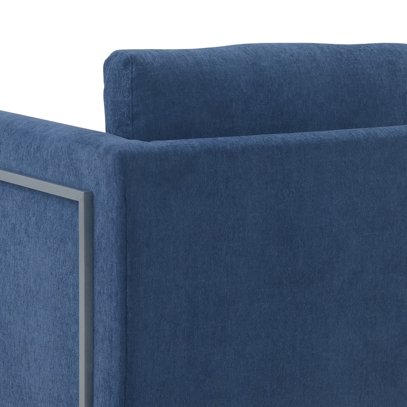 Heritage Fabric Accent Chair with Brushed Stainless Steel Legs