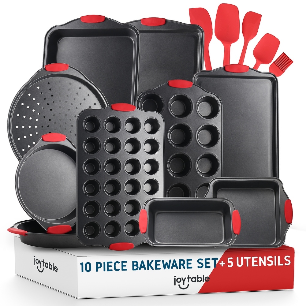 KITESSENSU Baking Pans Sets, Nonstick Bakeware Set 7-Piece with  Round/Square Cake Pan, Loaf Pan, Muffin Pan, Cookie Sheet, Roast Pan, Cool